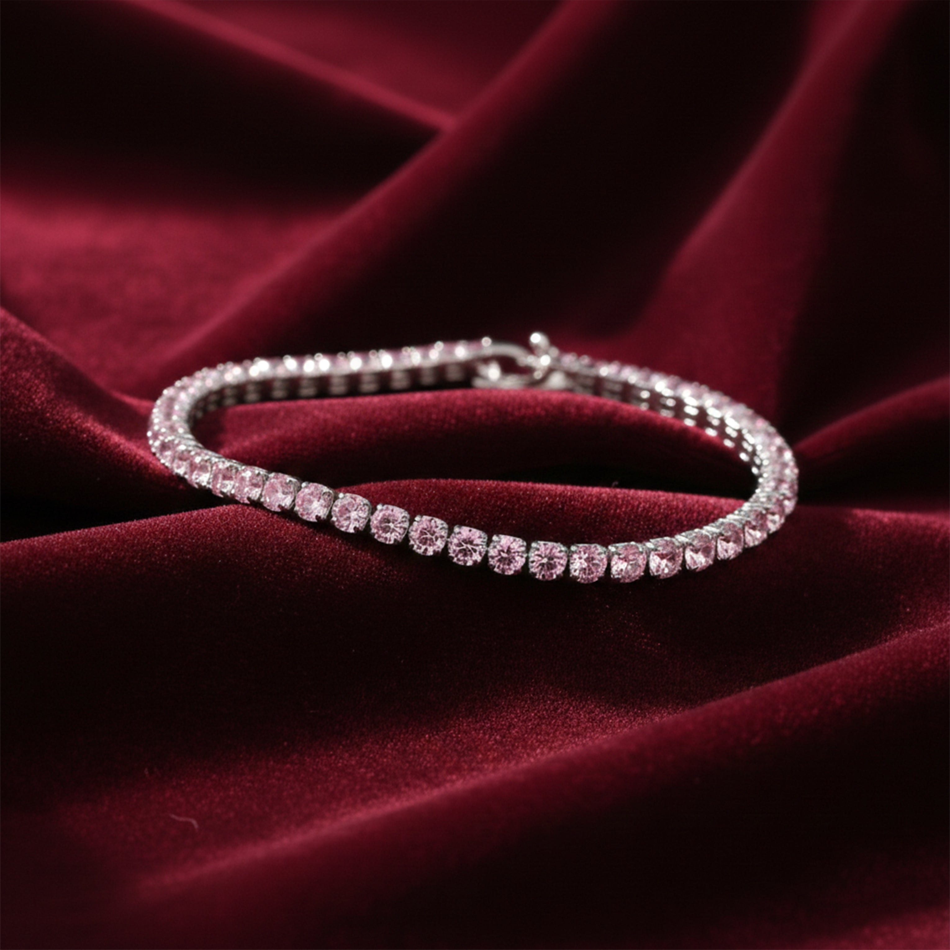 Pink Elegance Tennis Bracelet GWB -63