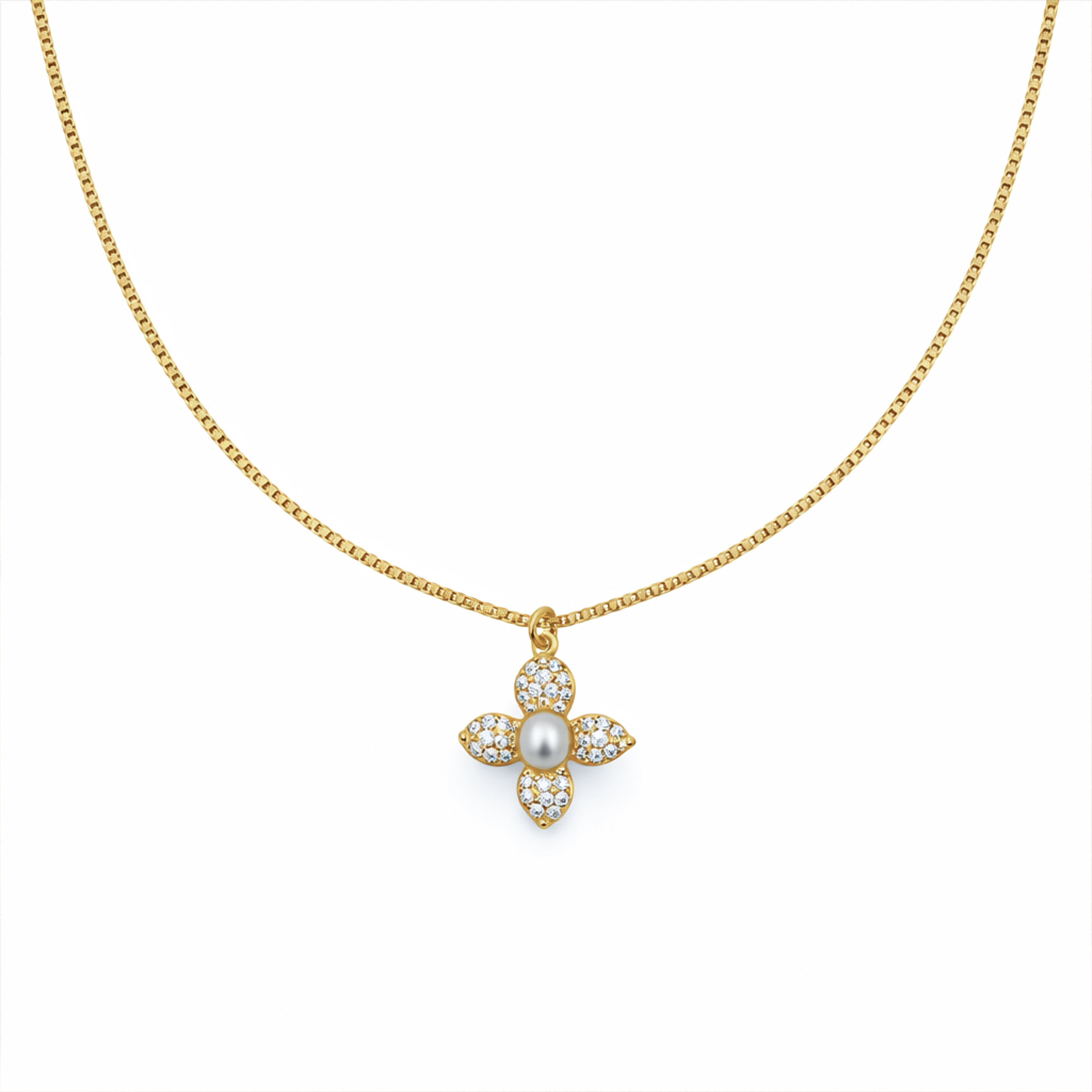 Crystal Flower Pearl Pendant GWN -53