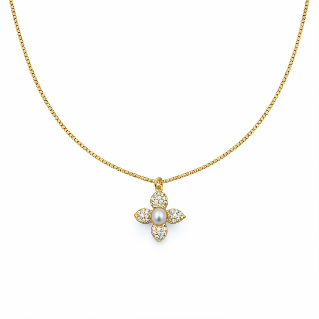 Crystal Flower Pearl Pendant GWN -53