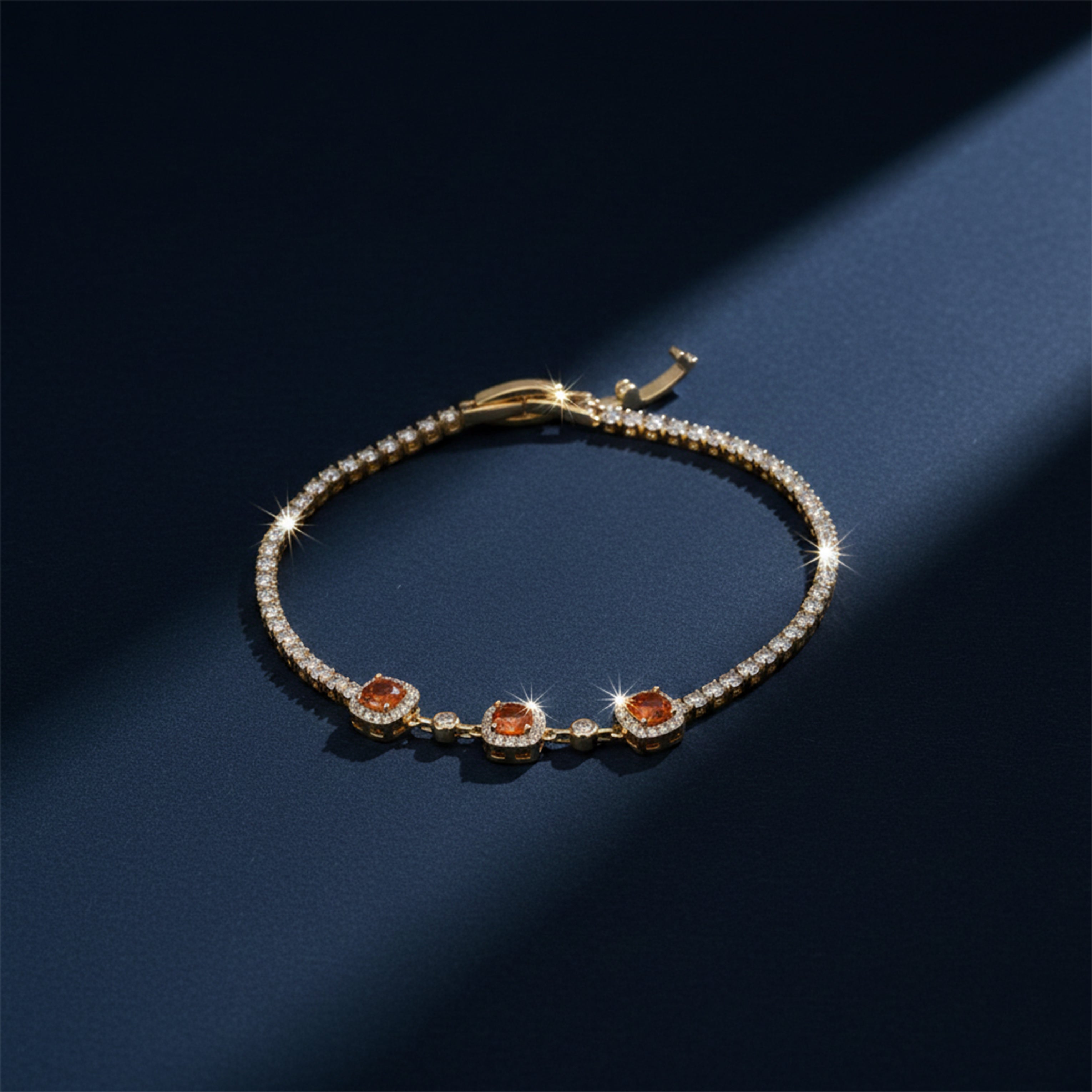 Golden Sunset Gem Tennis Bracelet GWB -94