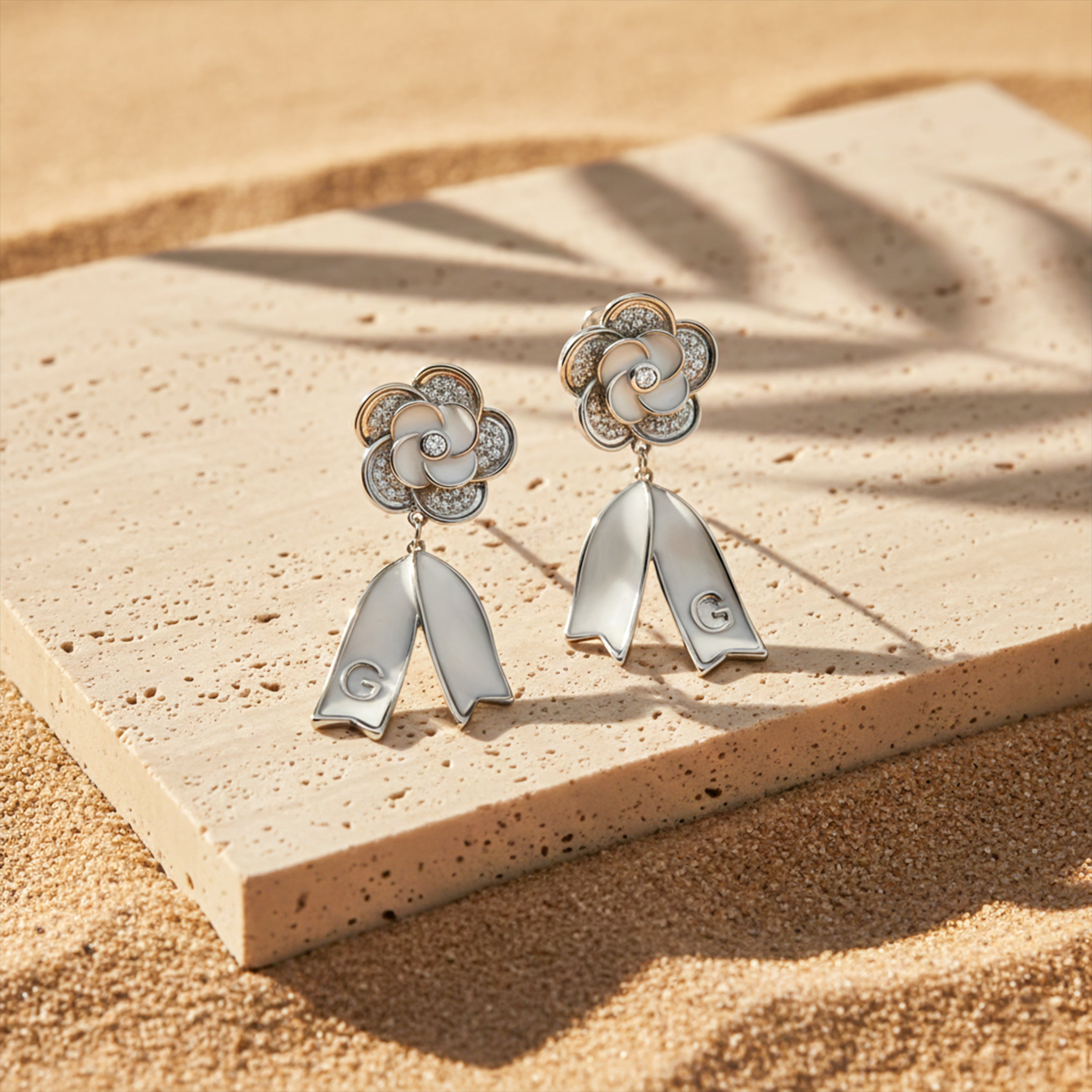 Bloom Ribbon Drop Earrings GWE -65