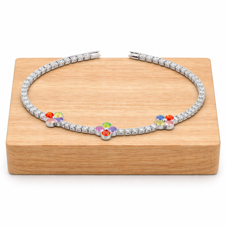 Rainbow Bloom Tennis Bracelet GWB -135