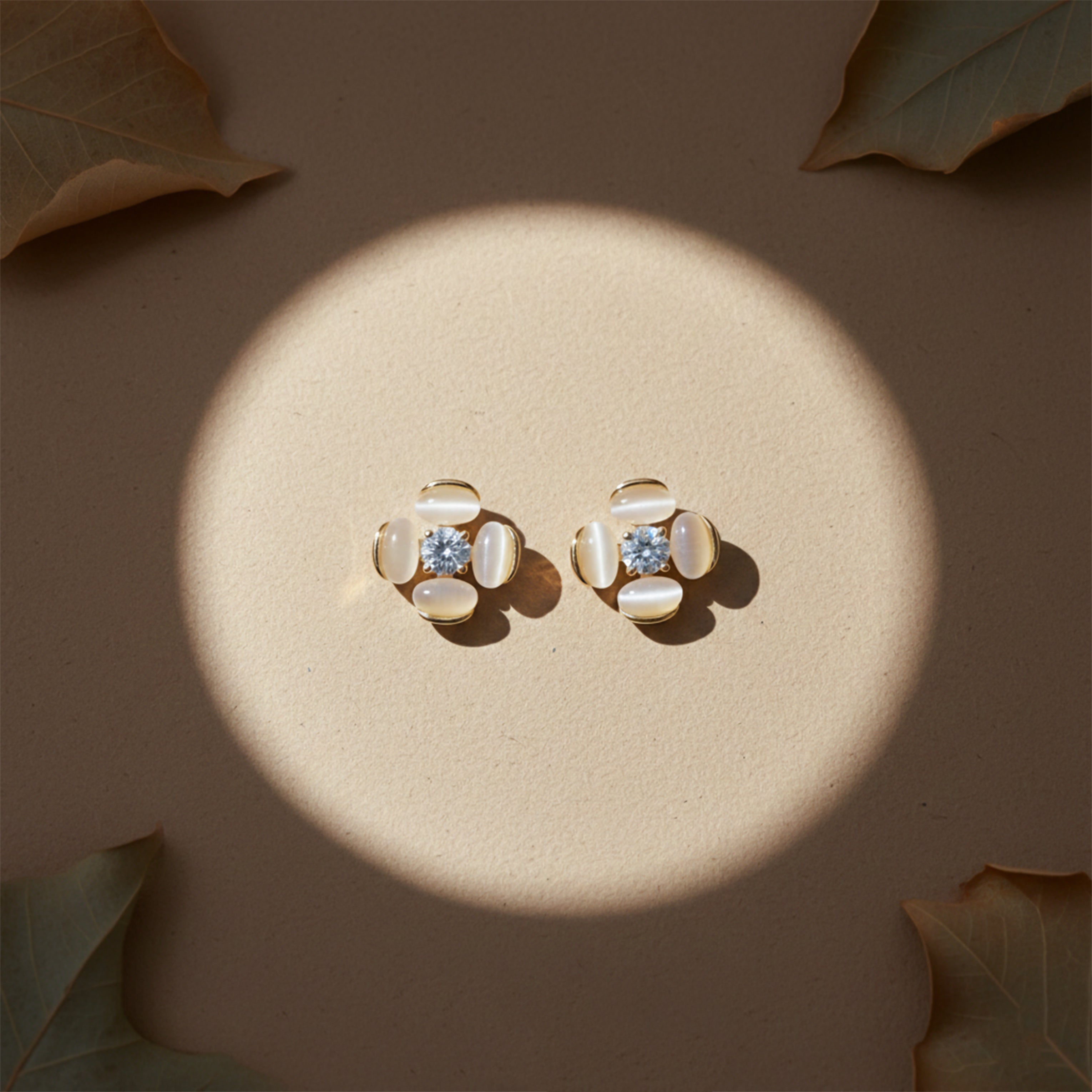 Petal Crystal Stud Earrings GWE -107