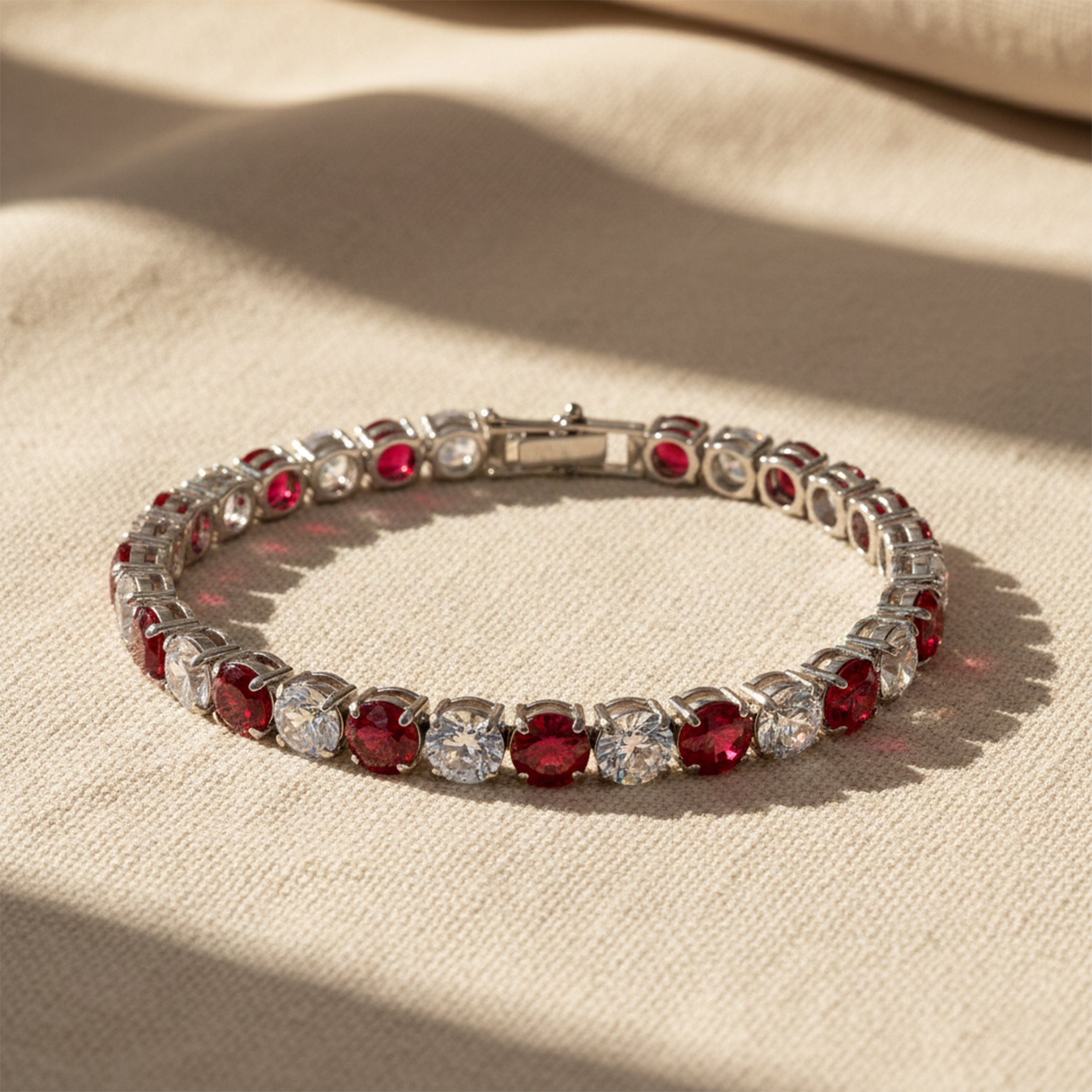 Ruby Radiance Crystal Tennis Bracelet GWB -67