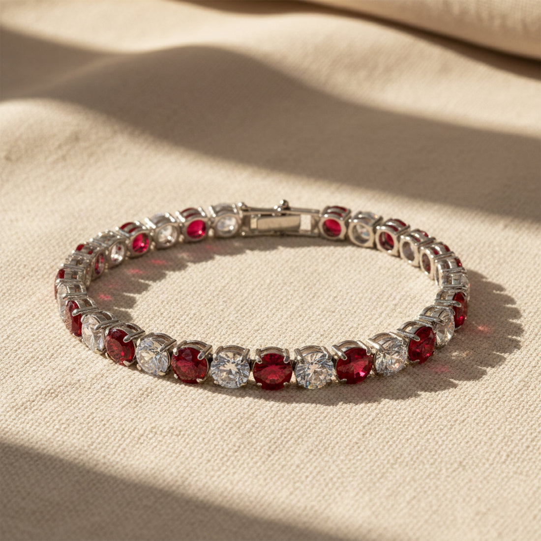 Ruby Radiance Crystal Tennis Bracelet GWB -67