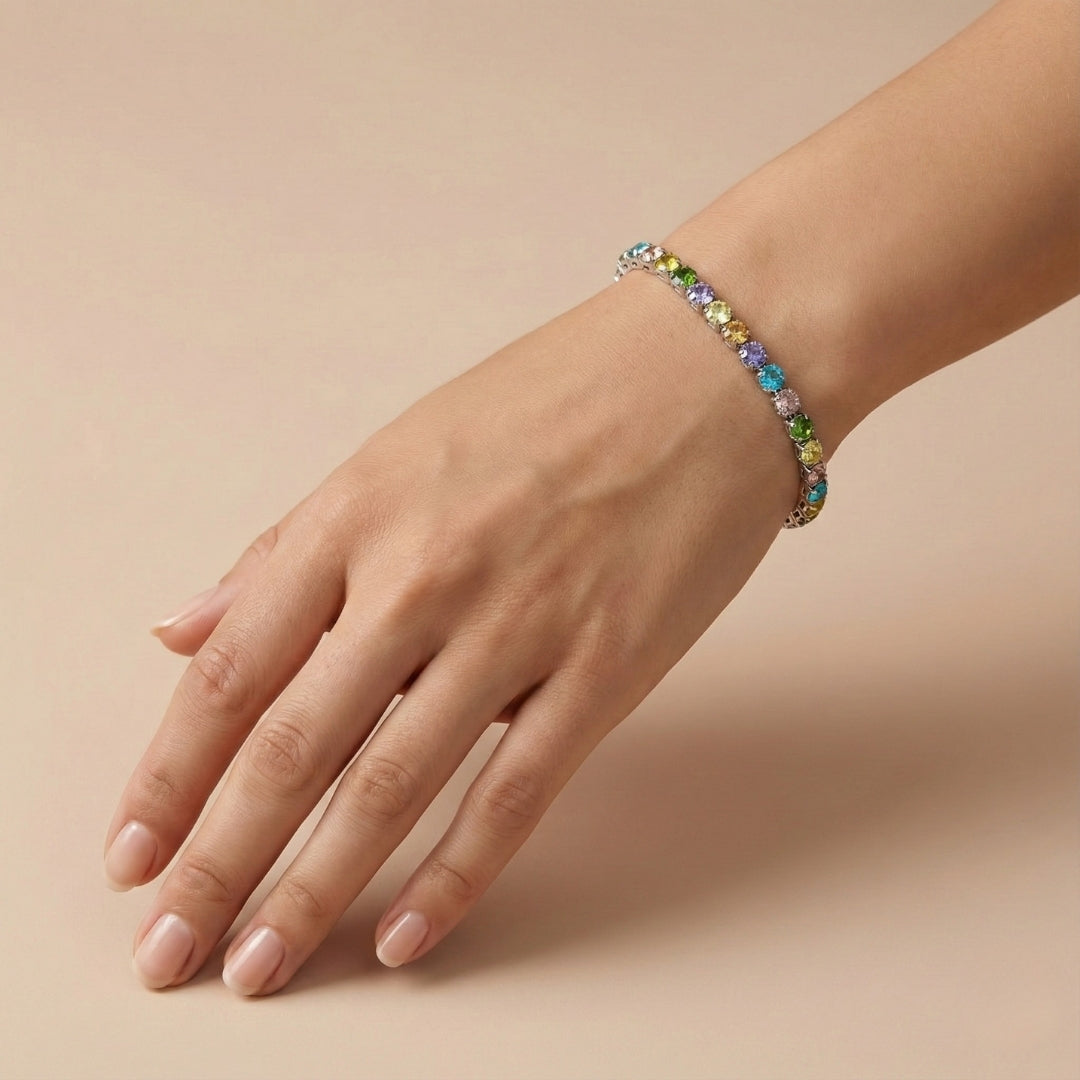 Multicolour Big Diamond tennis bracelet GWB-54
