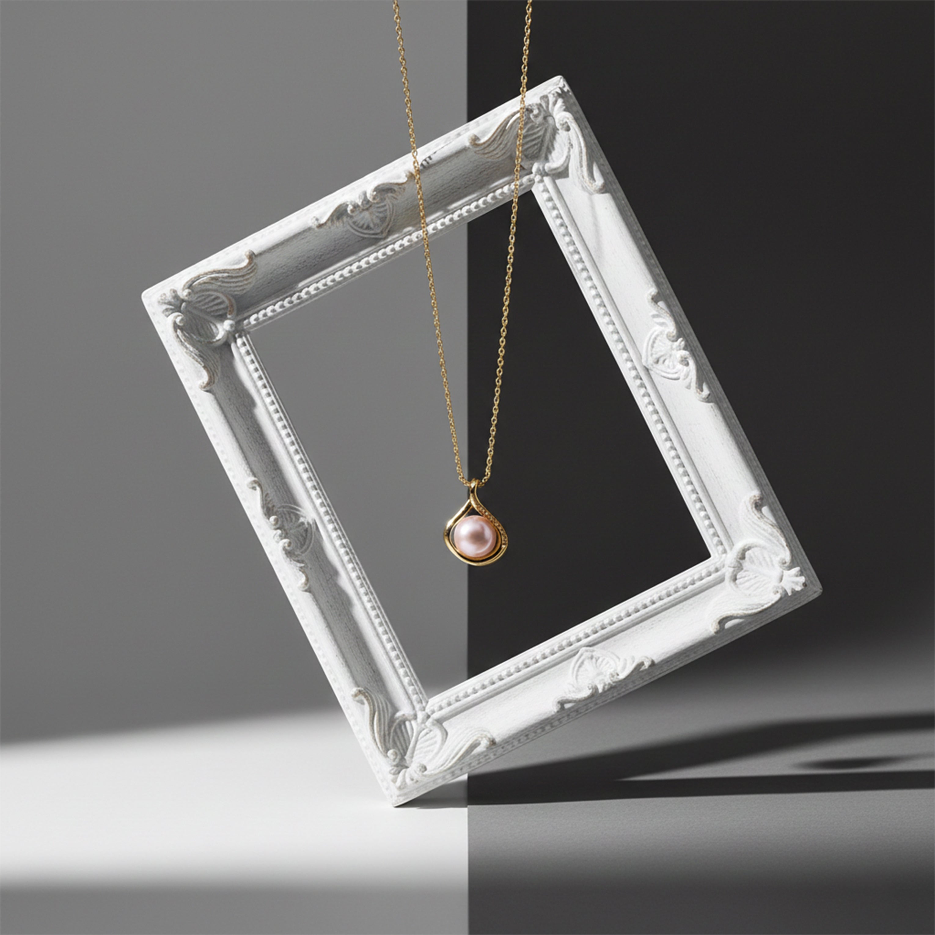 Elegant Gold Pearl Necklace GWN -34