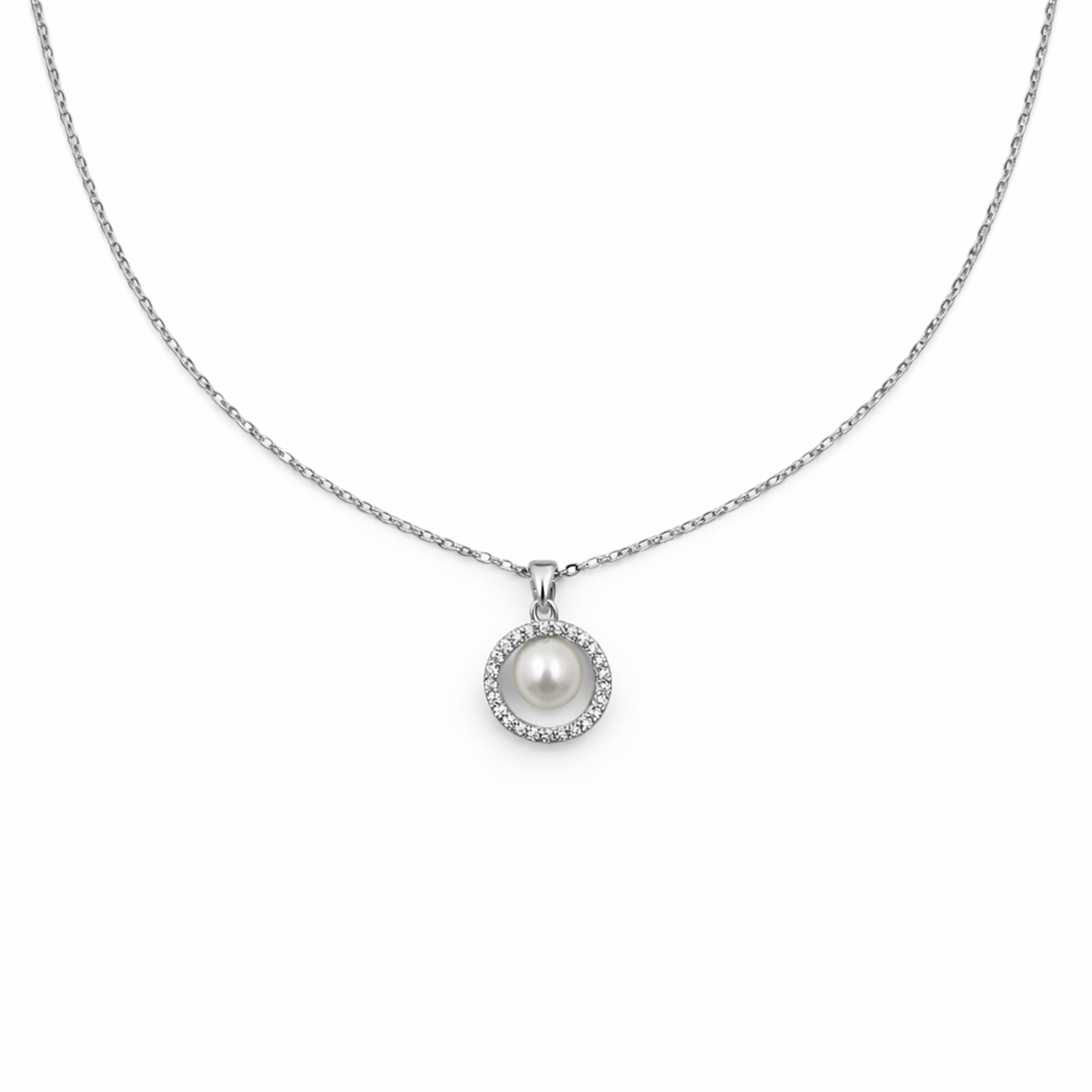 Crystal Circle Pearl Pendant GWN -58