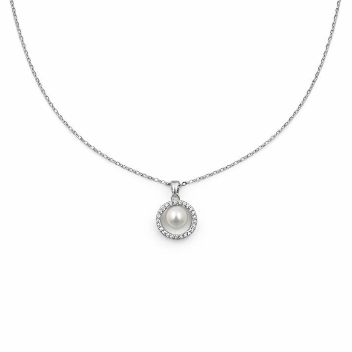 Crystal Circle Pearl Pendant GWN -58