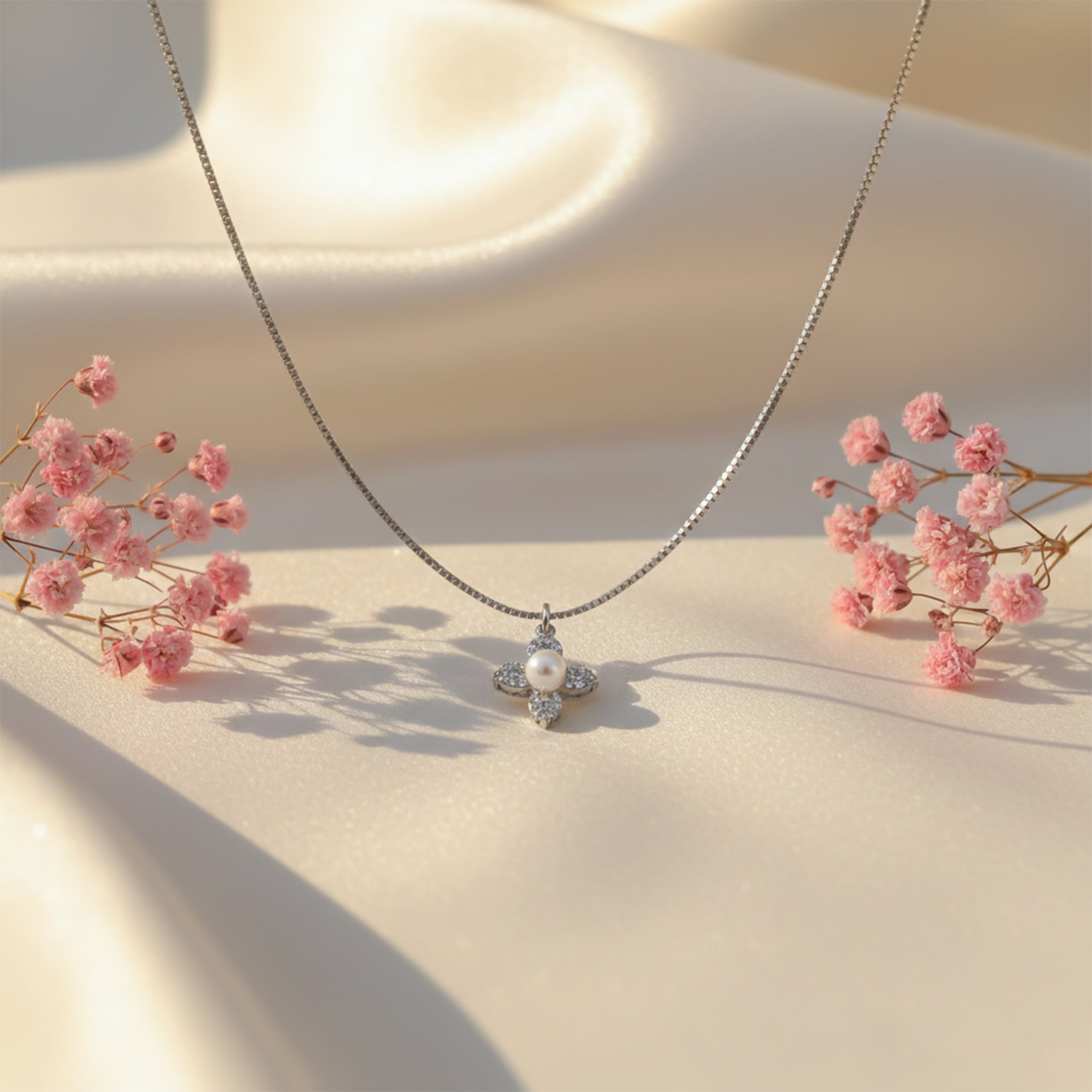 Crystal Flower Pearl Pendant GWN -54