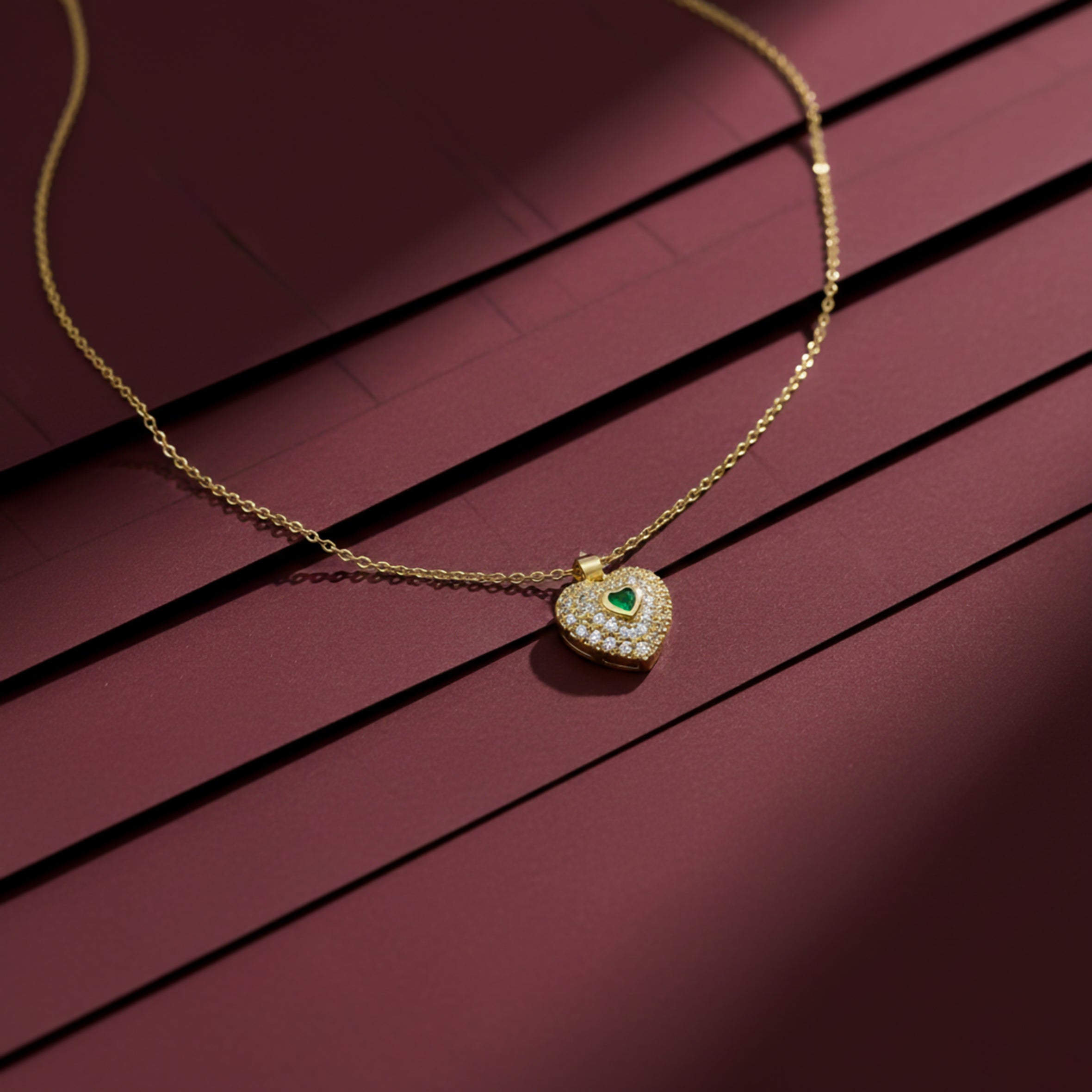 Green Heart Daimond Neckless GWN -121