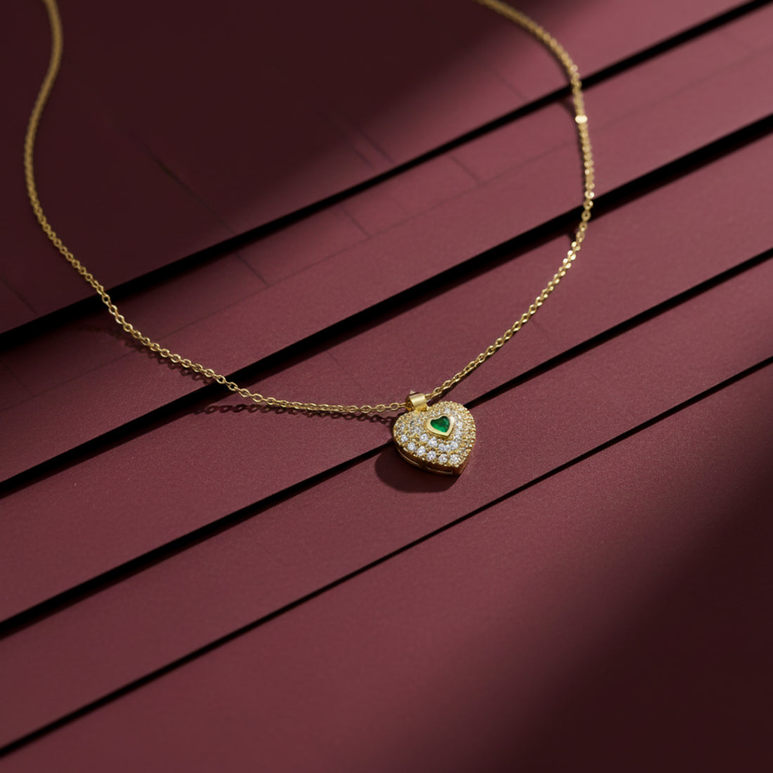 Green Heart Daimond Neckless GWN -121