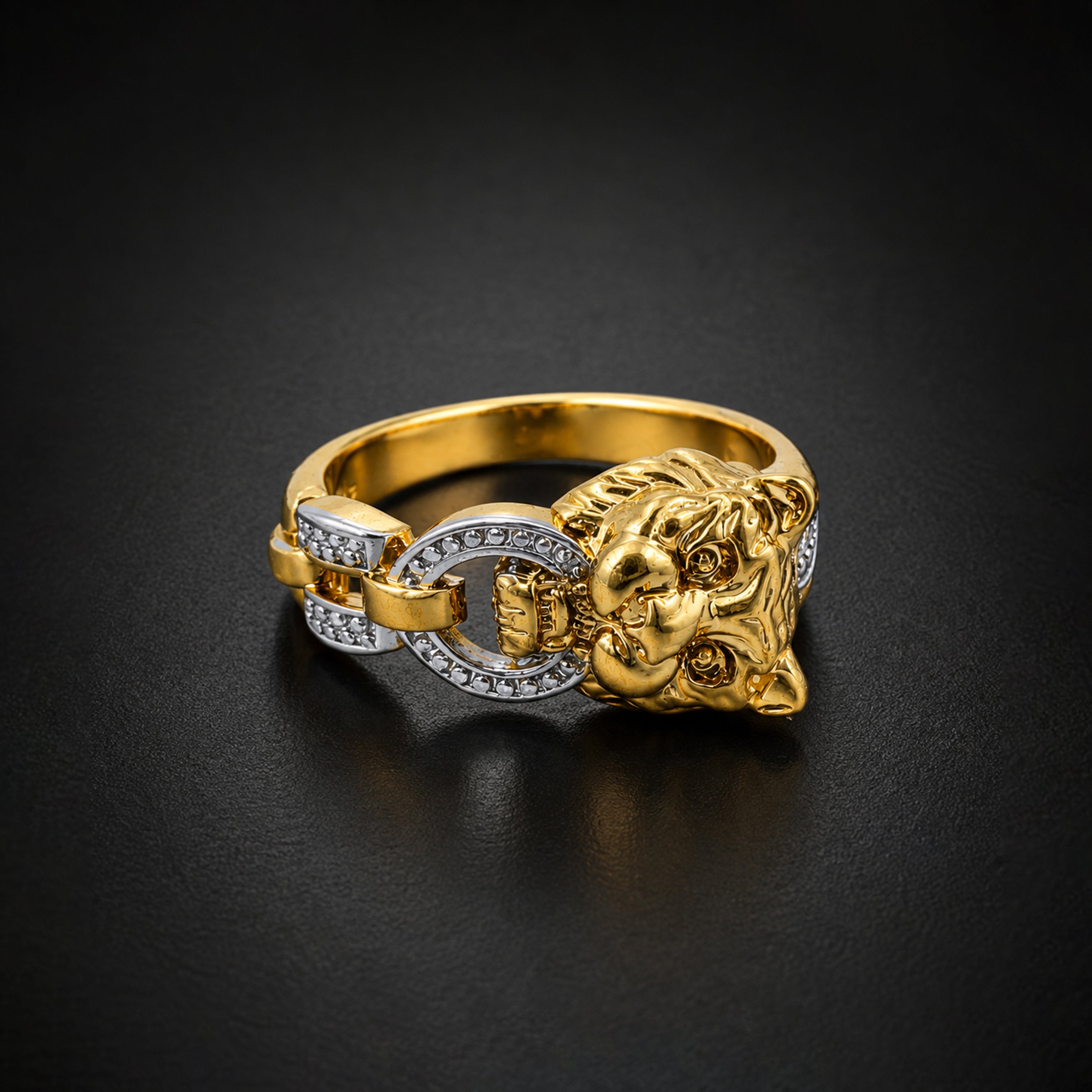 Regal Tiger Link Gold Statement Ring GMR -25