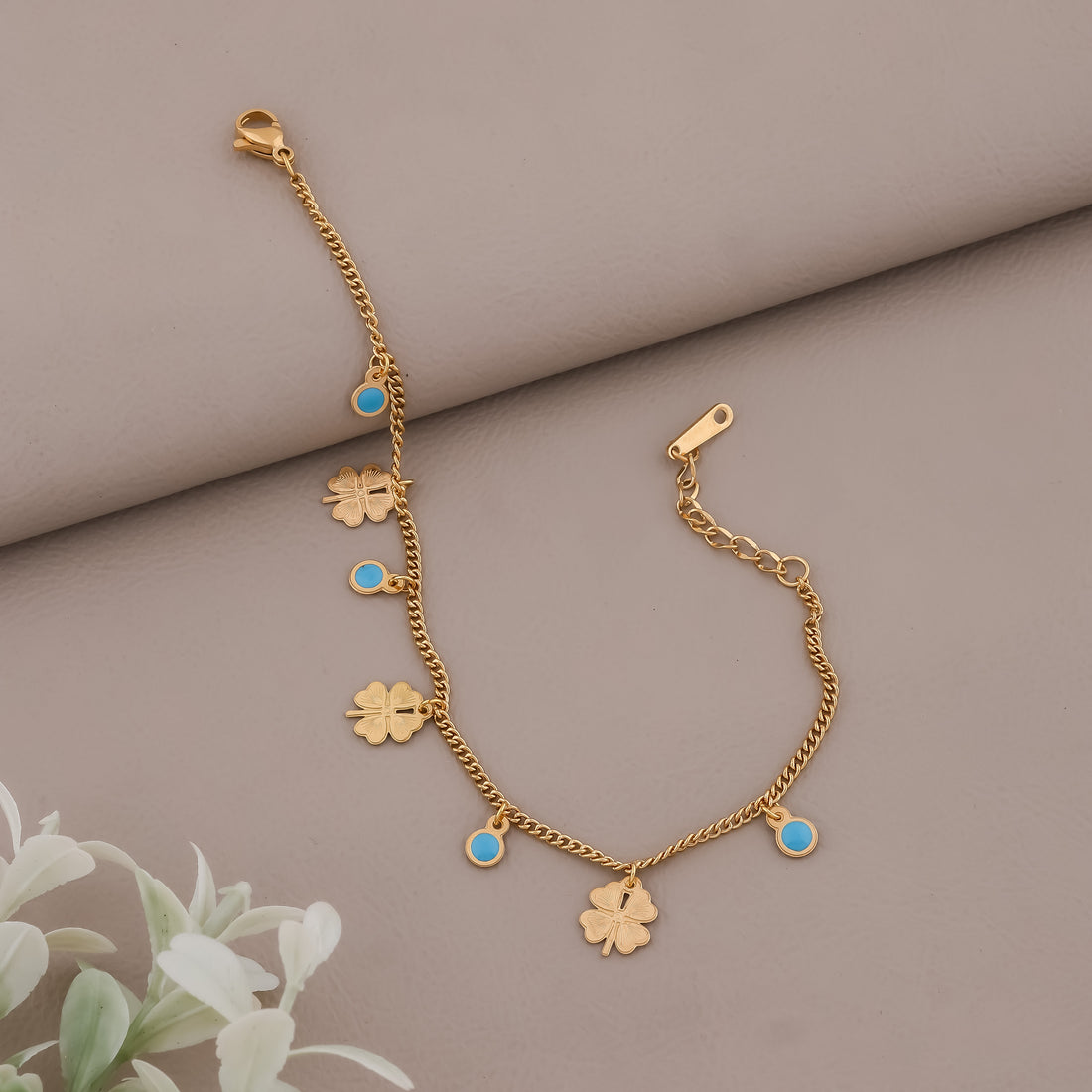 Bluestone Gold Hand Bracelet - Ginostone