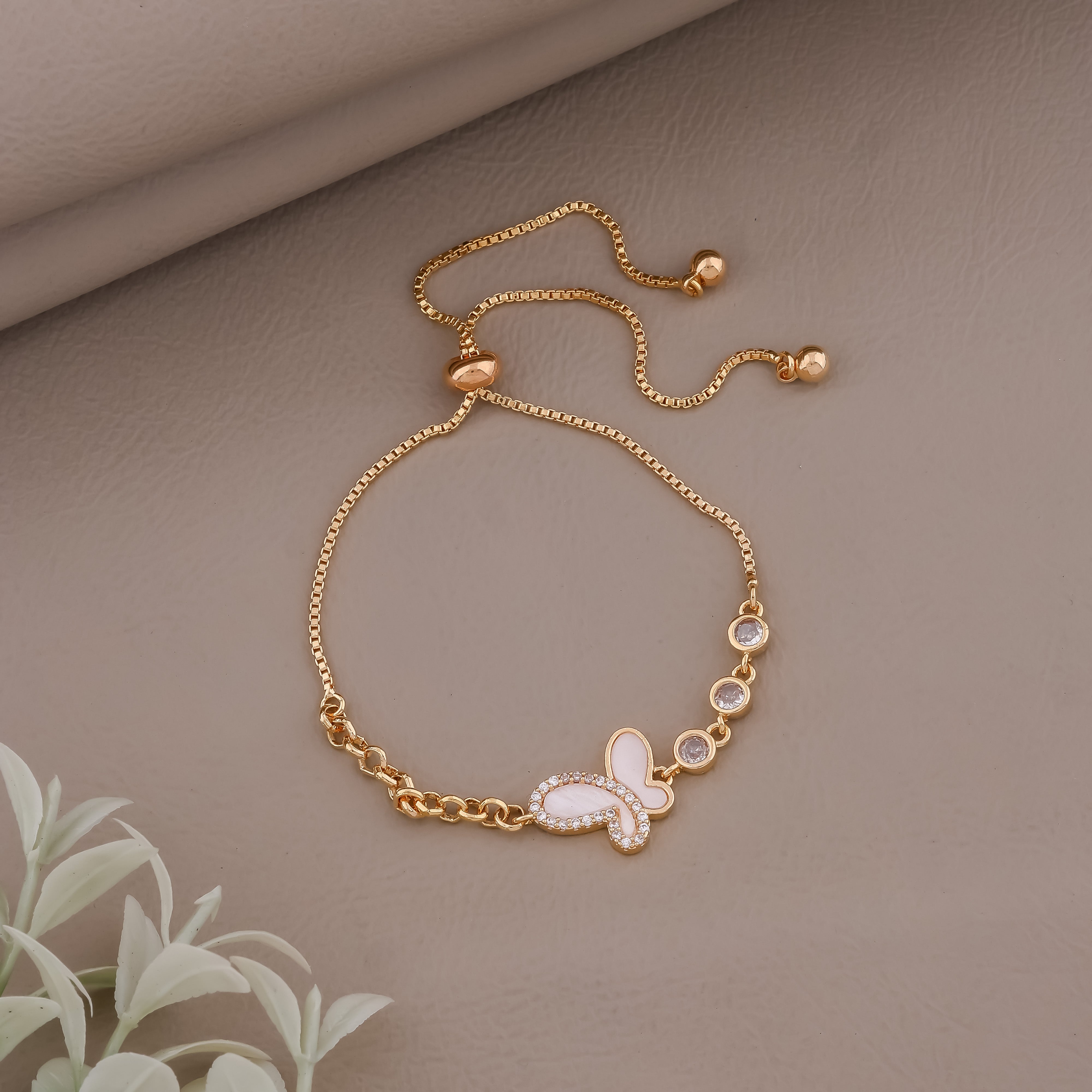 Butterfly Adjustable Slider Bracele - Ginostone