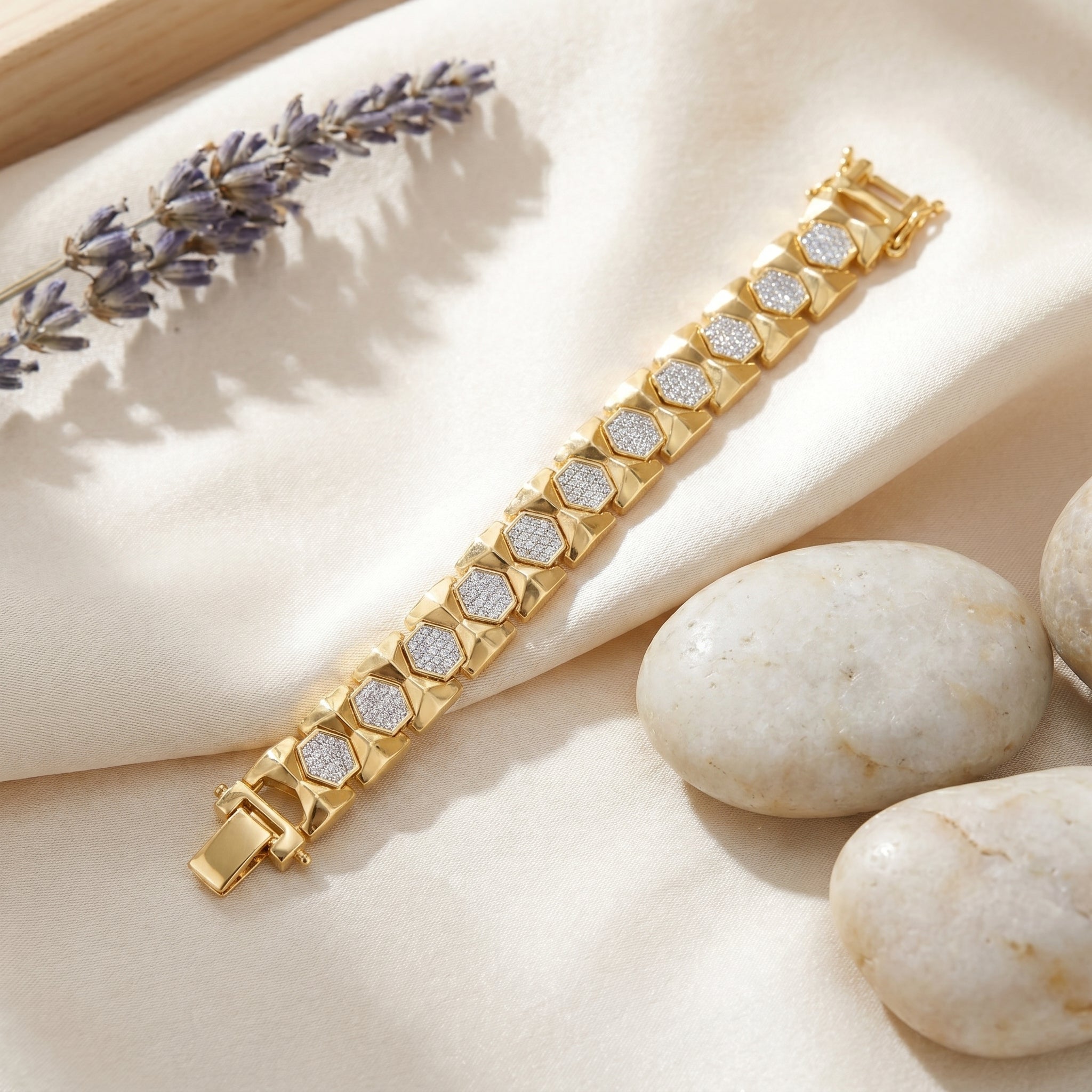 Geometric Dual-Tone Men’s Bracelet GMB -5