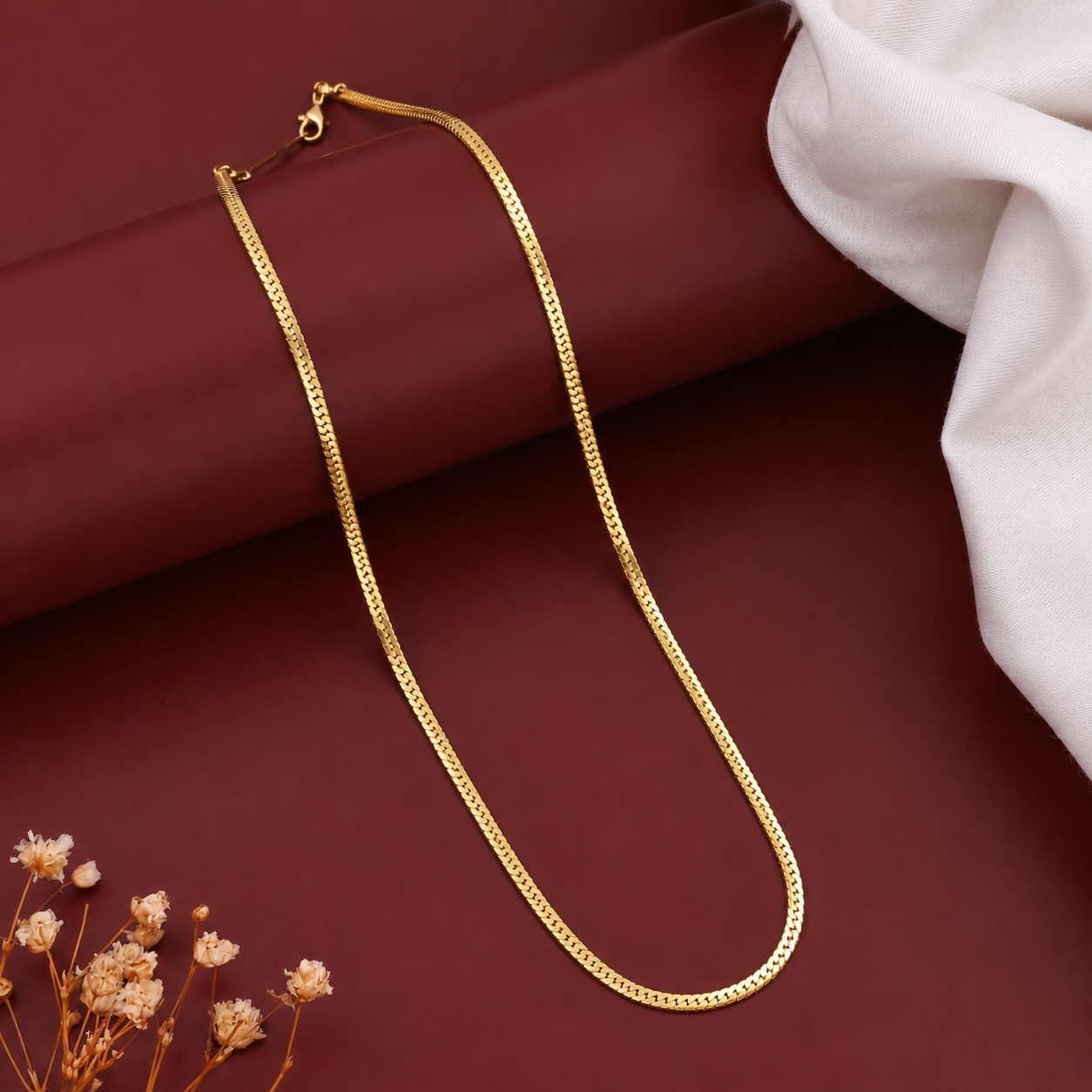 Gold flat Herringbone Chain GMC -31