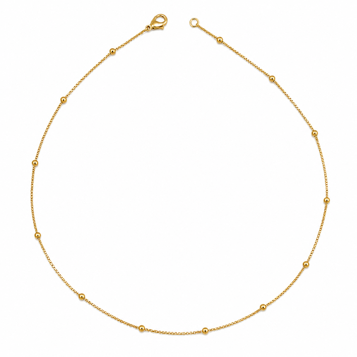 Gold Beaded Station chain GMC -53