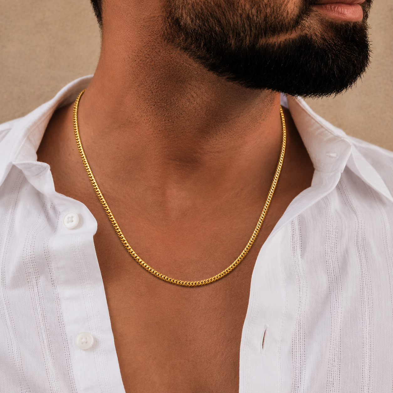 Gold flat Herringbone Chain GMC -31