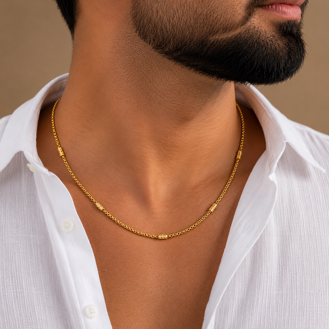 Gold Beaded Snake Chain GMC -35