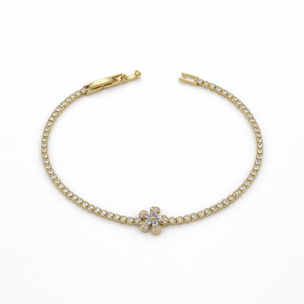Golden Blossom Tennis Bracelet GWB -87