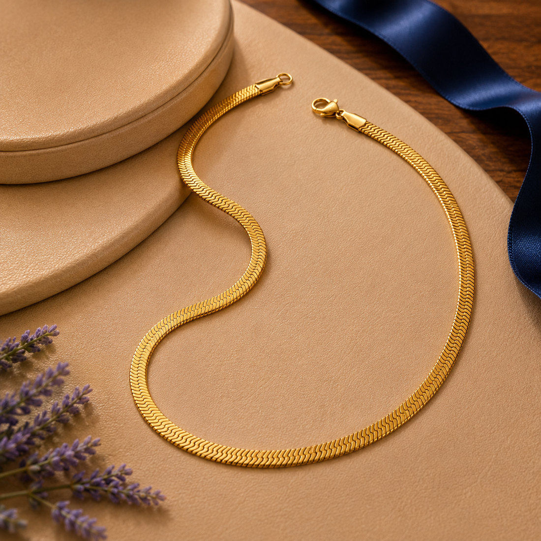 Plated Herringbone Chain