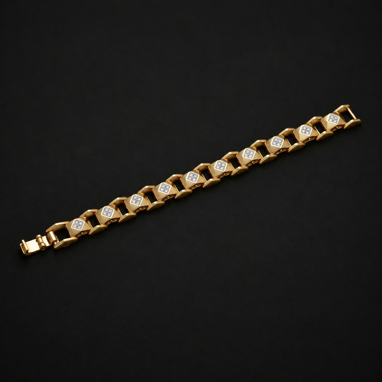 Gold-Tone Geometric Men’s Bracelet GMB -1