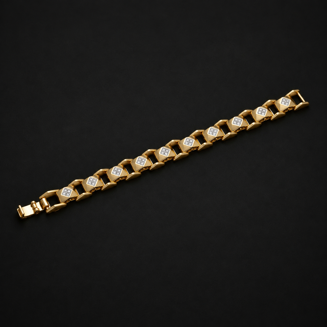 Gold-Tone Geometric Men’s Bracelet GMB -1