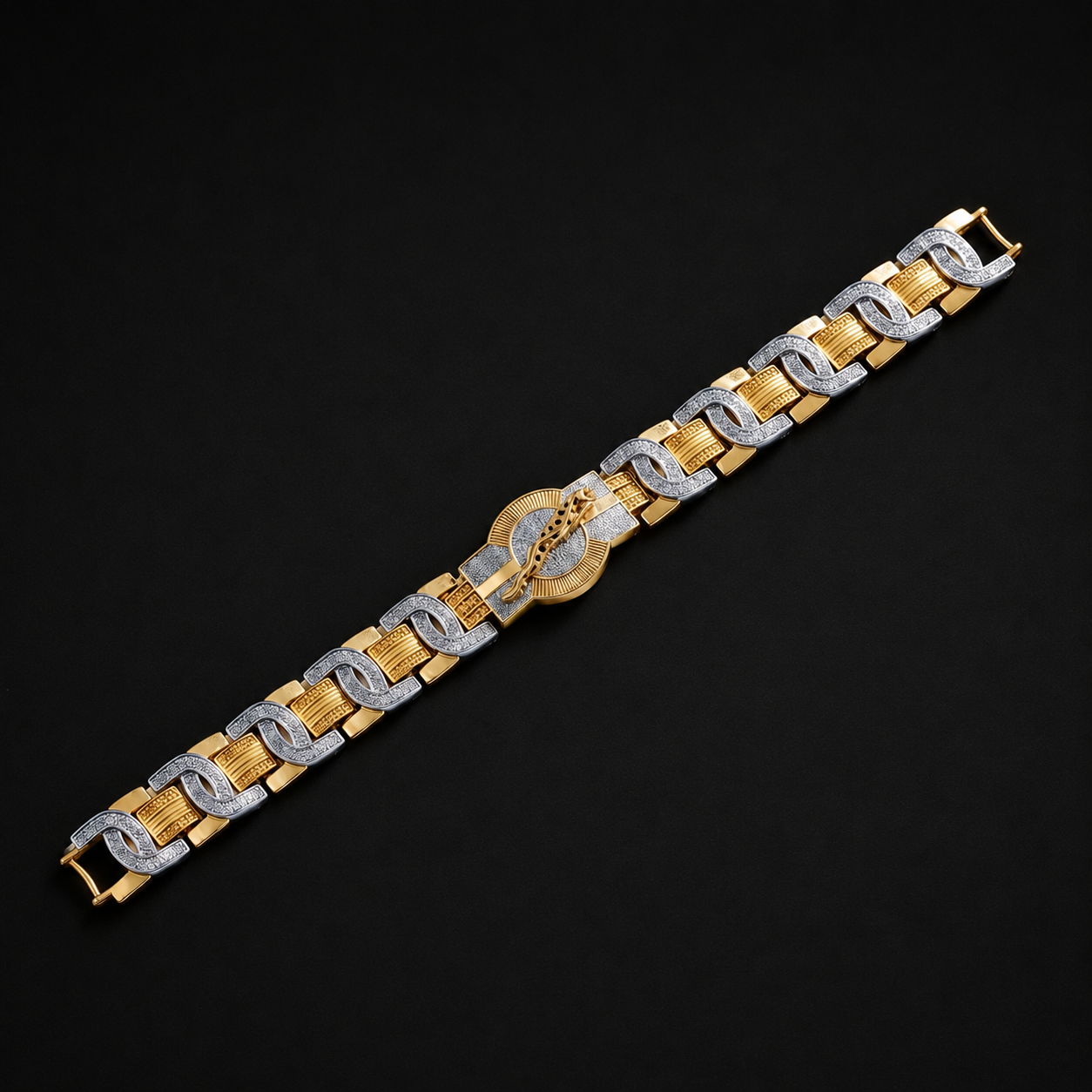 Dual-Tone Designer Men’s Bracelet GMB -2