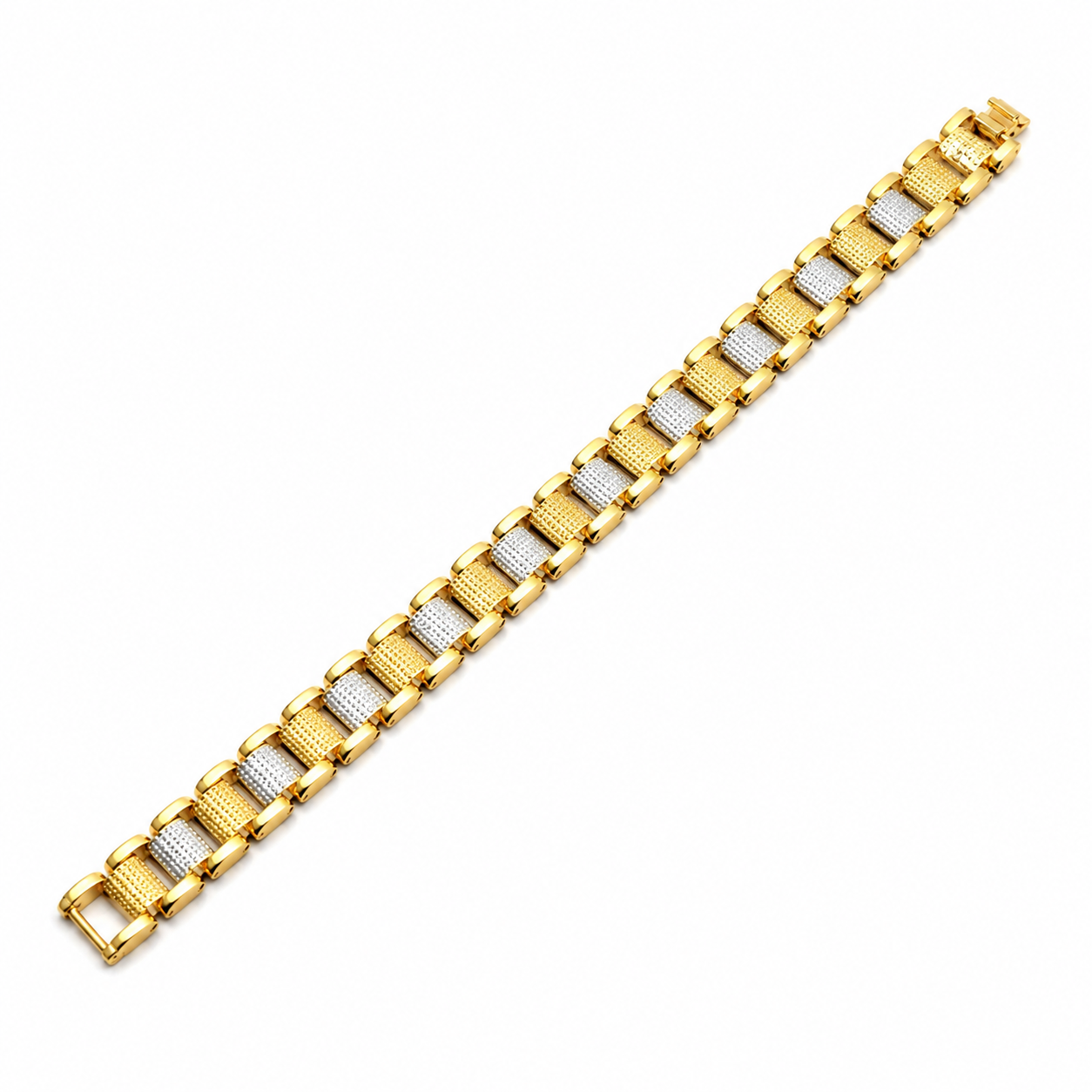 Dual-Tone Textured Men’s Bracelet GMB -7