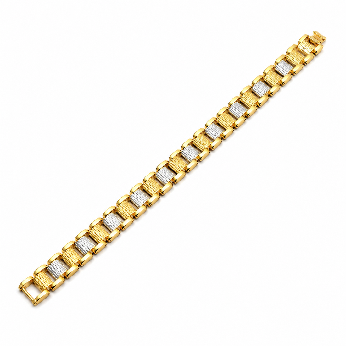 Dual-Tone Textured Men’s Bracelet GMB -7
