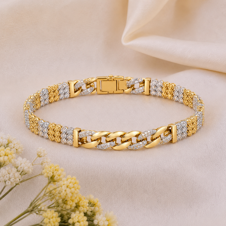 Cuban-Link Dual-Tone Men’s Bracelet GMB -6