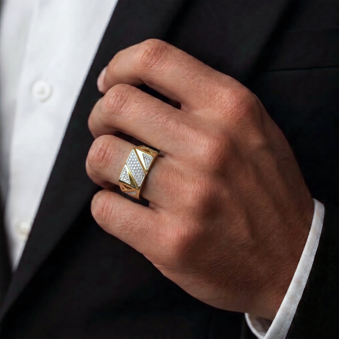Golden Geo Mens Ring GMR -27