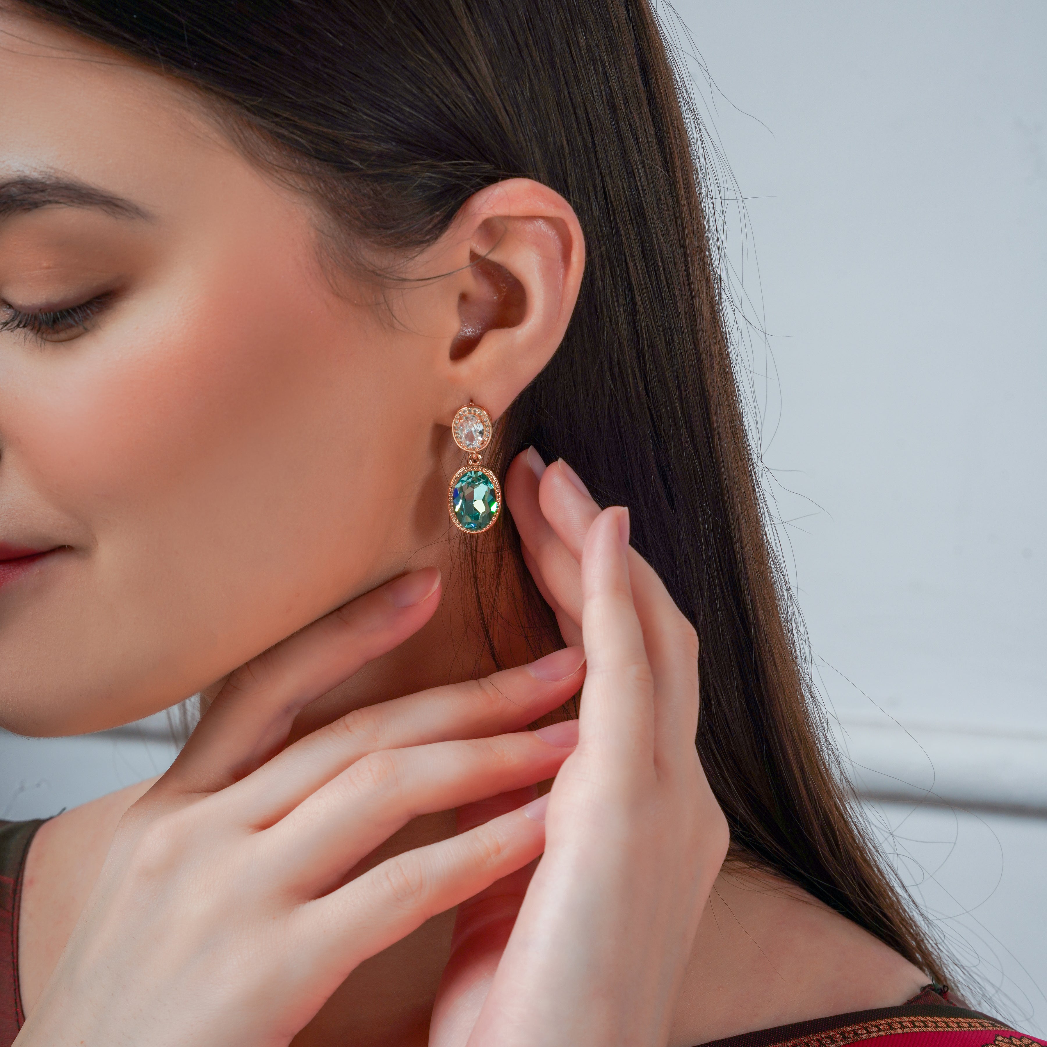 Aurora Teardrop Crystal Dangle Earrings GWE -49