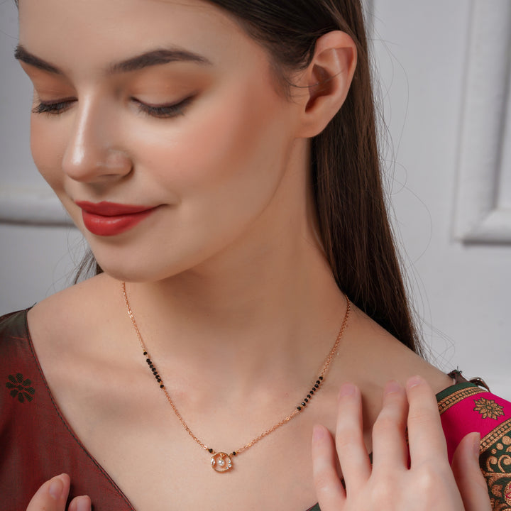 Diyela Gold Pearl Mangalsutra For Women