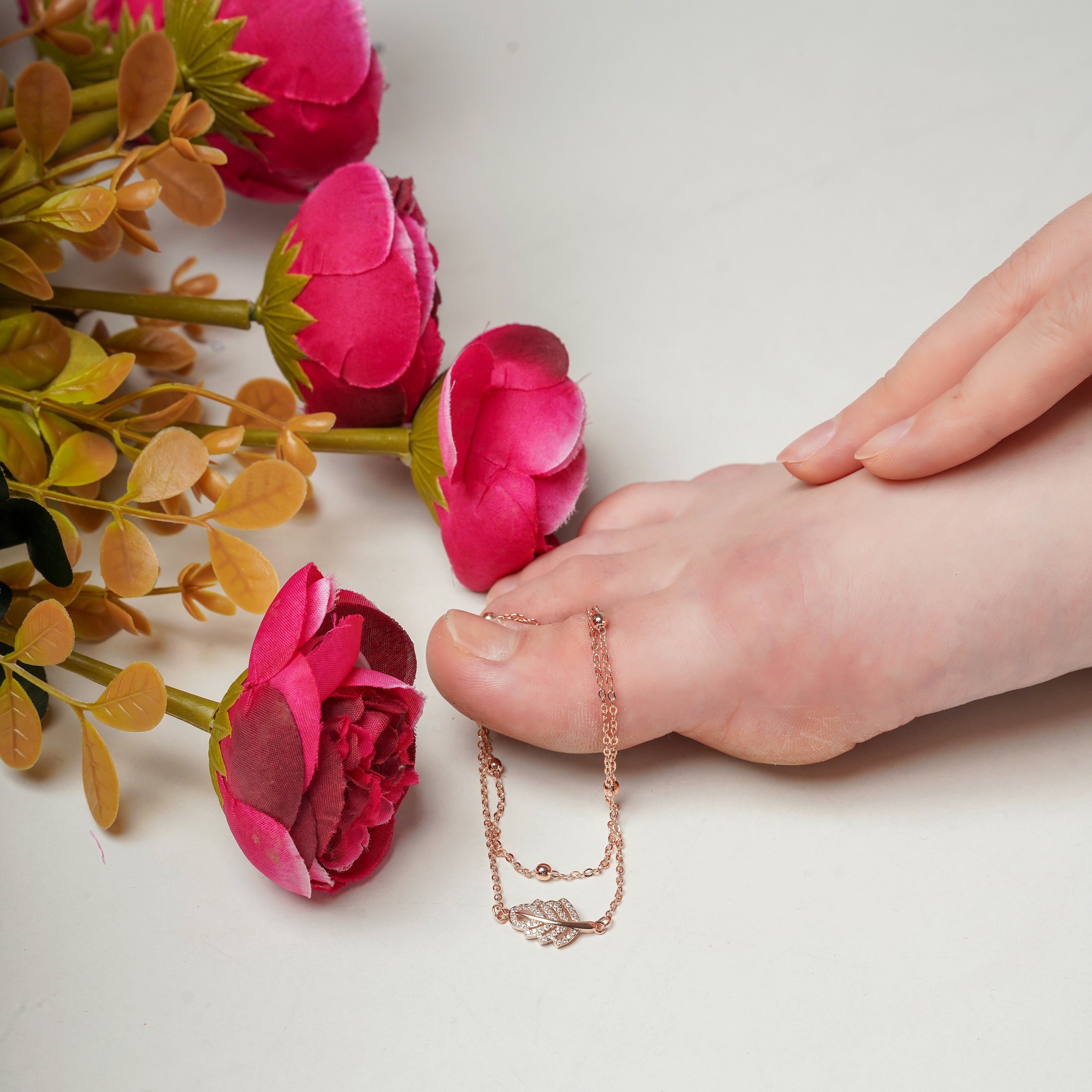 Leaf Rose Gold Anklet