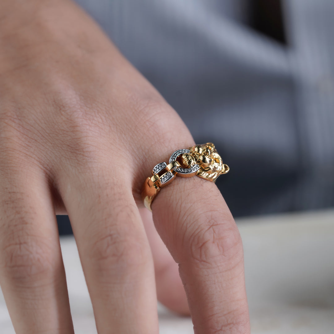 Regal Tiger Link Gold Statement Ring GMR -25