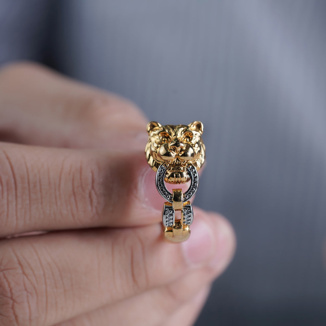 Regal Tiger Link Gold Statement Ring GMR -25