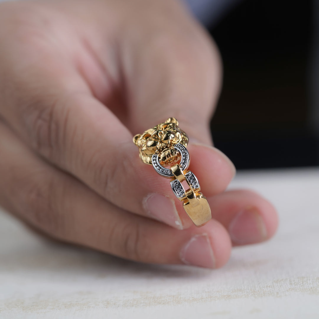 Regal Tiger Link Gold Statement Ring GMR -25