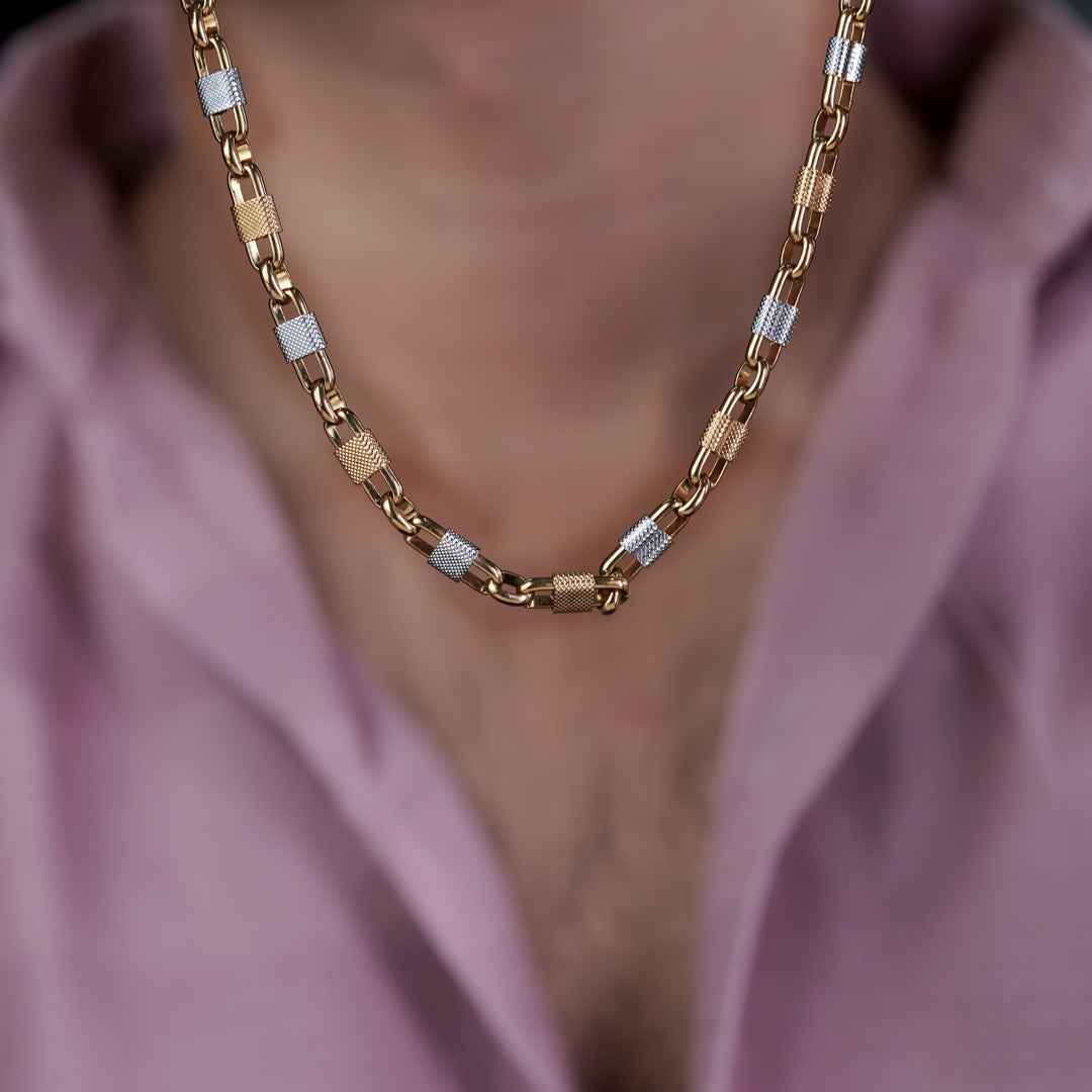 New Dual Lock Mens Chain