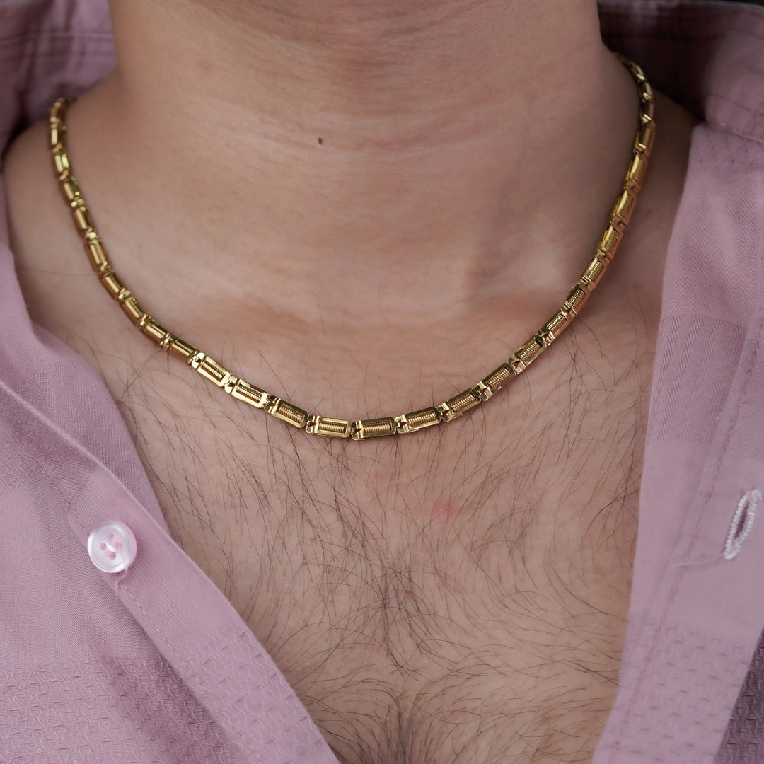 Titne Link  Premium Gold Rectangular Men’s Chain