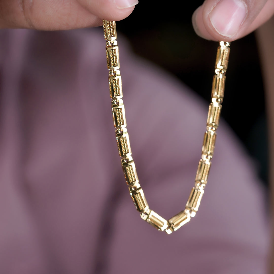 Titne Link  Premium Gold Rectangular Men’s Chain