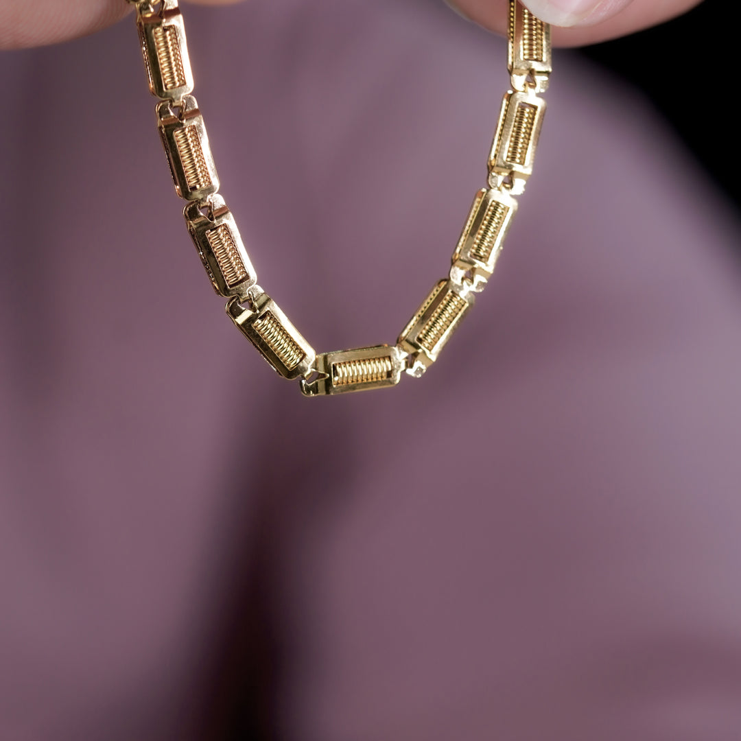 Titne Link  Premium Gold Rectangular Men’s Chain