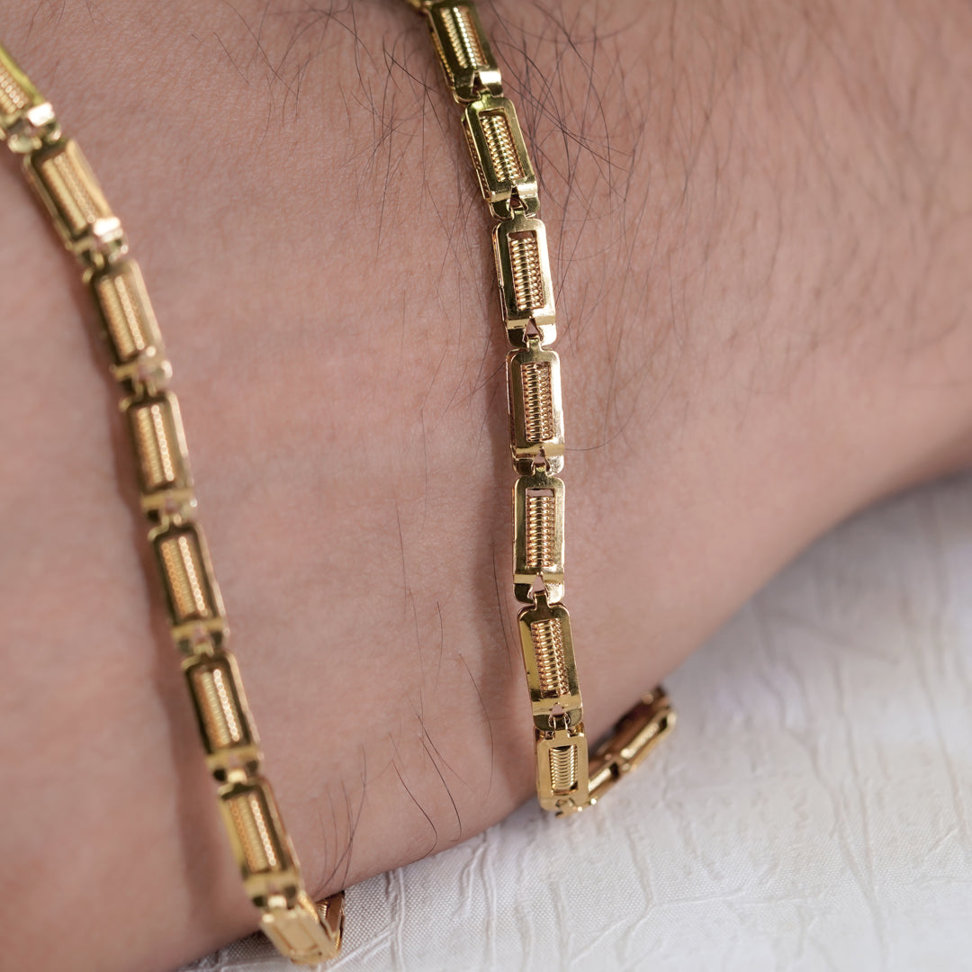 Titne Link  Premium Gold Rectangular Men’s Chain