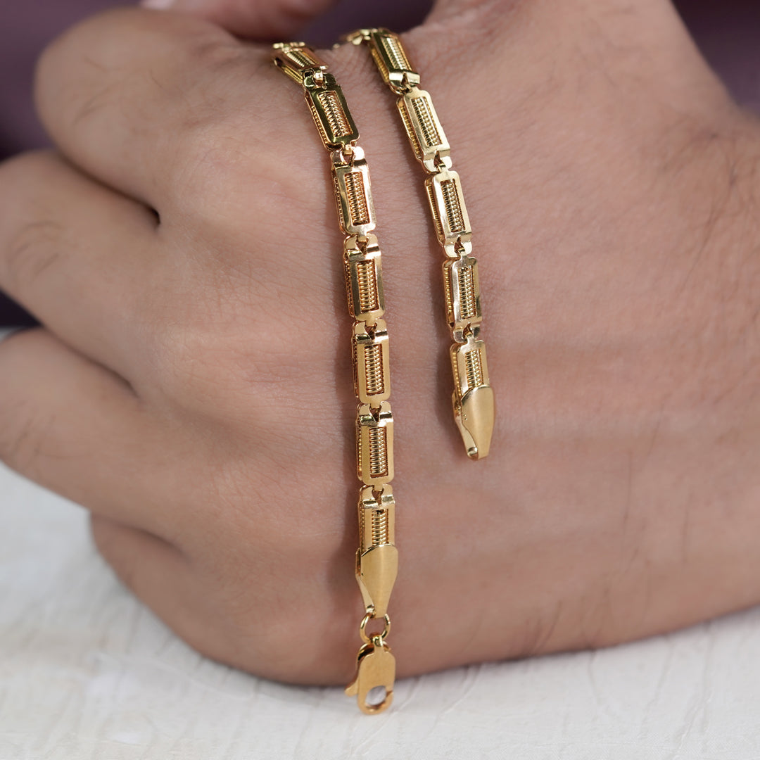 Titne Link  Premium Gold Rectangular Men’s Chain