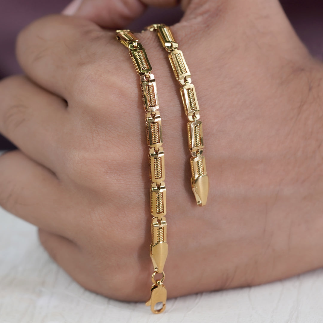 Titne Link  Premium Gold Rectangular Men’s Chain