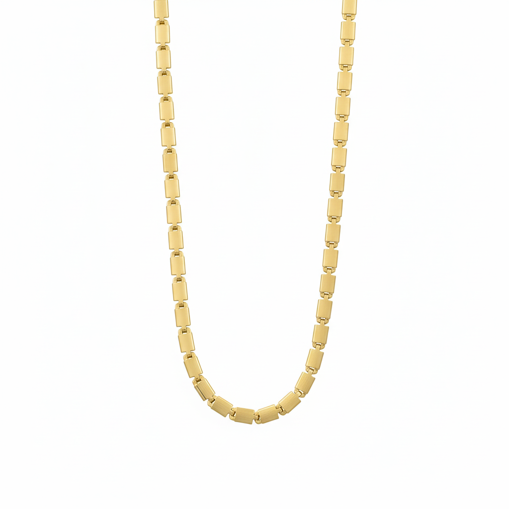 Gold Biscuit Mens Chain
