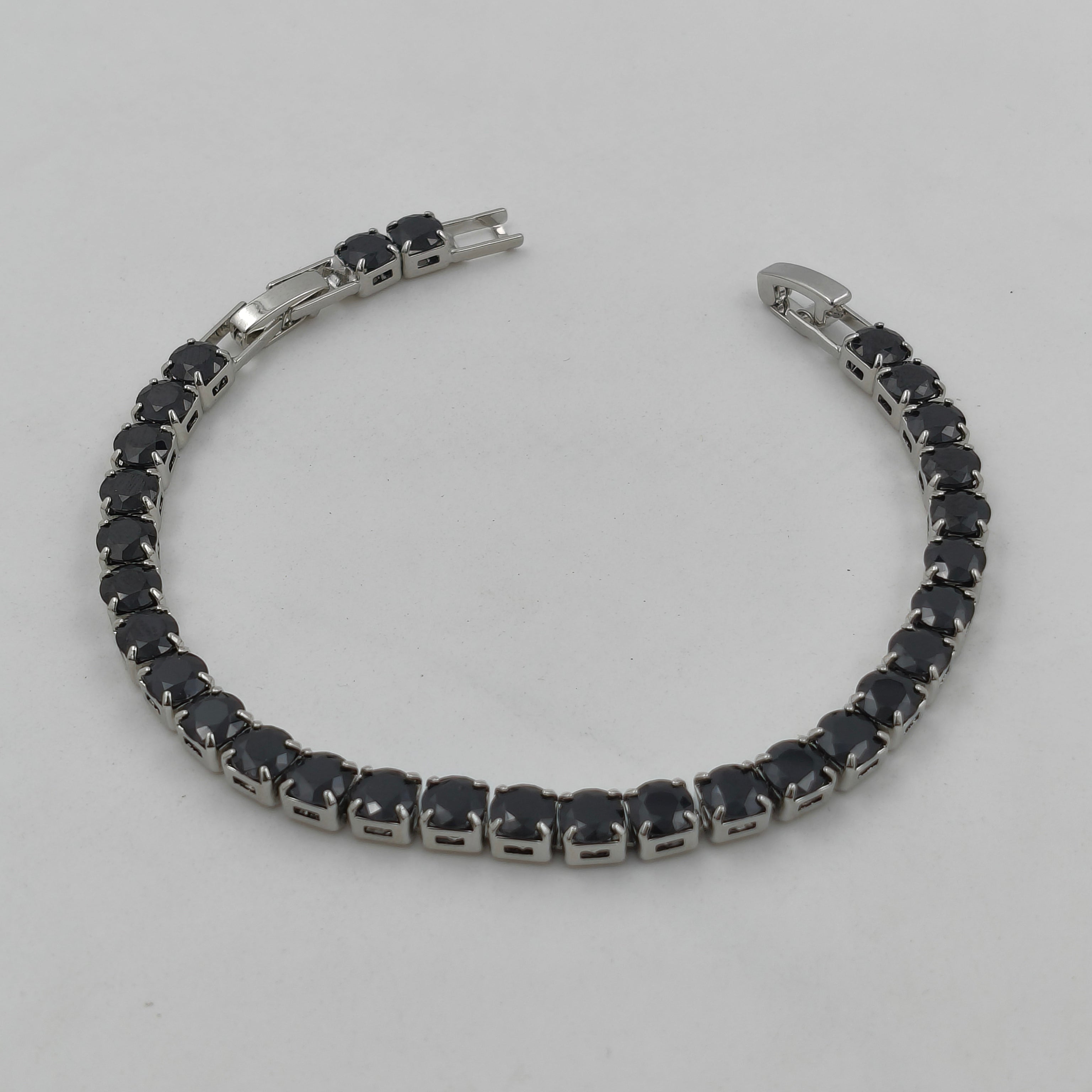 Noir Silver Tennis Bracelet GWB -83
