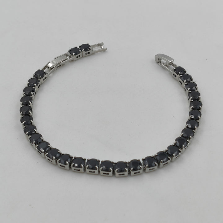 Noir Silver Tennis Bracelet GWB -83