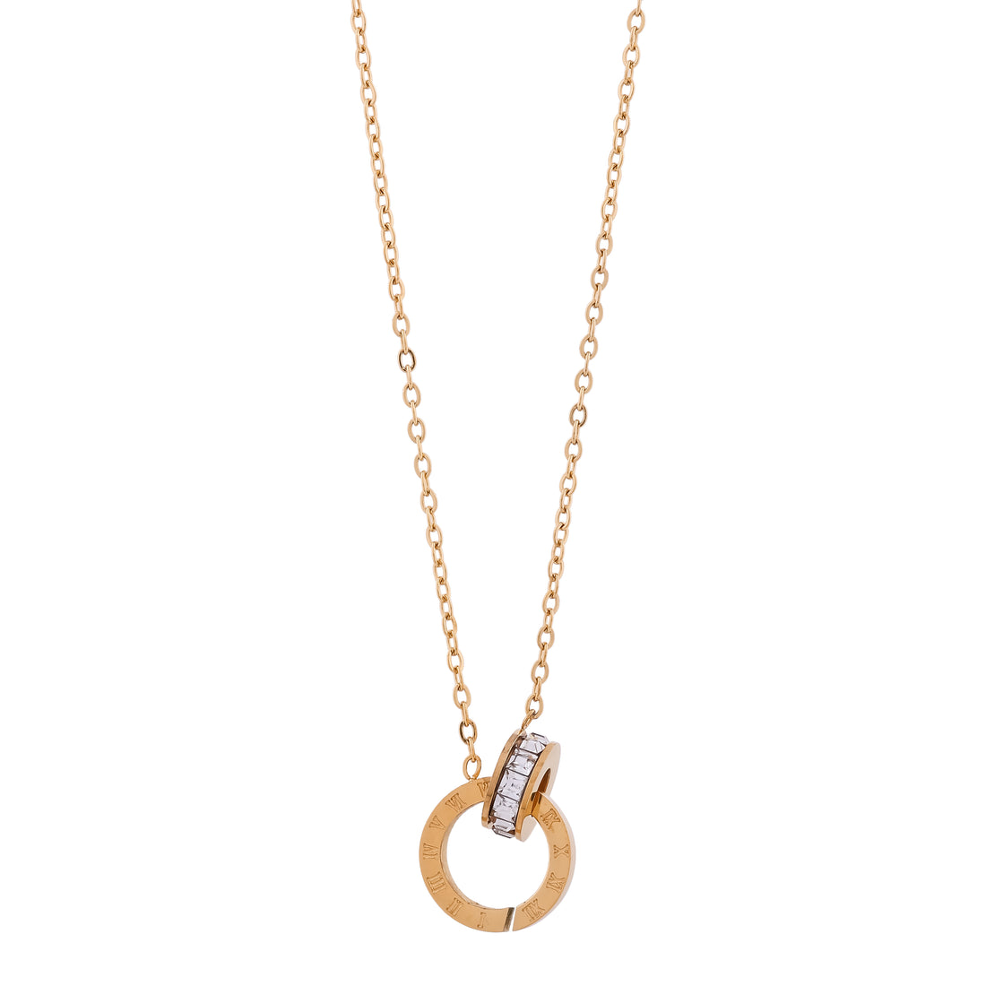 Nandini Dual Round chain Pendant necklace - Ginostone